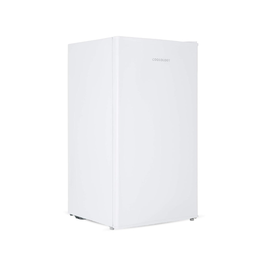 Cookology 93L Freestanding Under Counter Fridge with Chiller Box - Adjustable Temperature Control & Legs - White