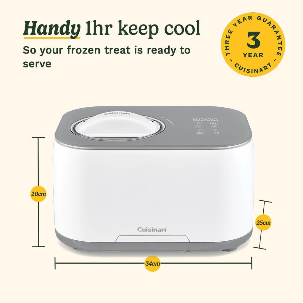 Cuisinart FreezeEase Ice Cream and Gelato Maker- Self freezing ice cream maker | 3 presets | Ice Cream, Sorbet, Frozen Yoghurt