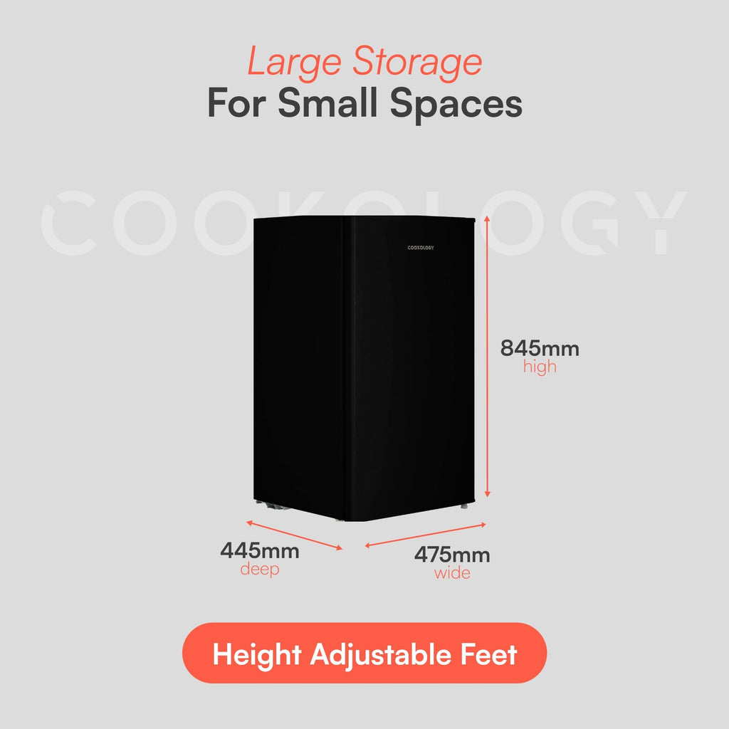 Cookology 60L Freestanding Under Counter Freezer - 48cm - Practical Reversible Door - 3 Large Compartments