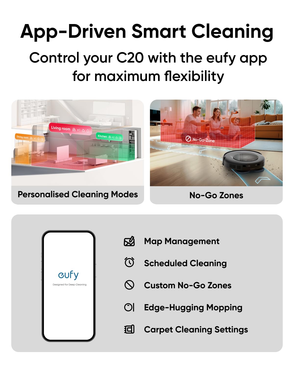 eufy Omni C20, Robot Vacuum Cleaner with Mop, All-in-One Station,7,000 Pa Powerful Suction, Ultra-Slim, Auto Emptying