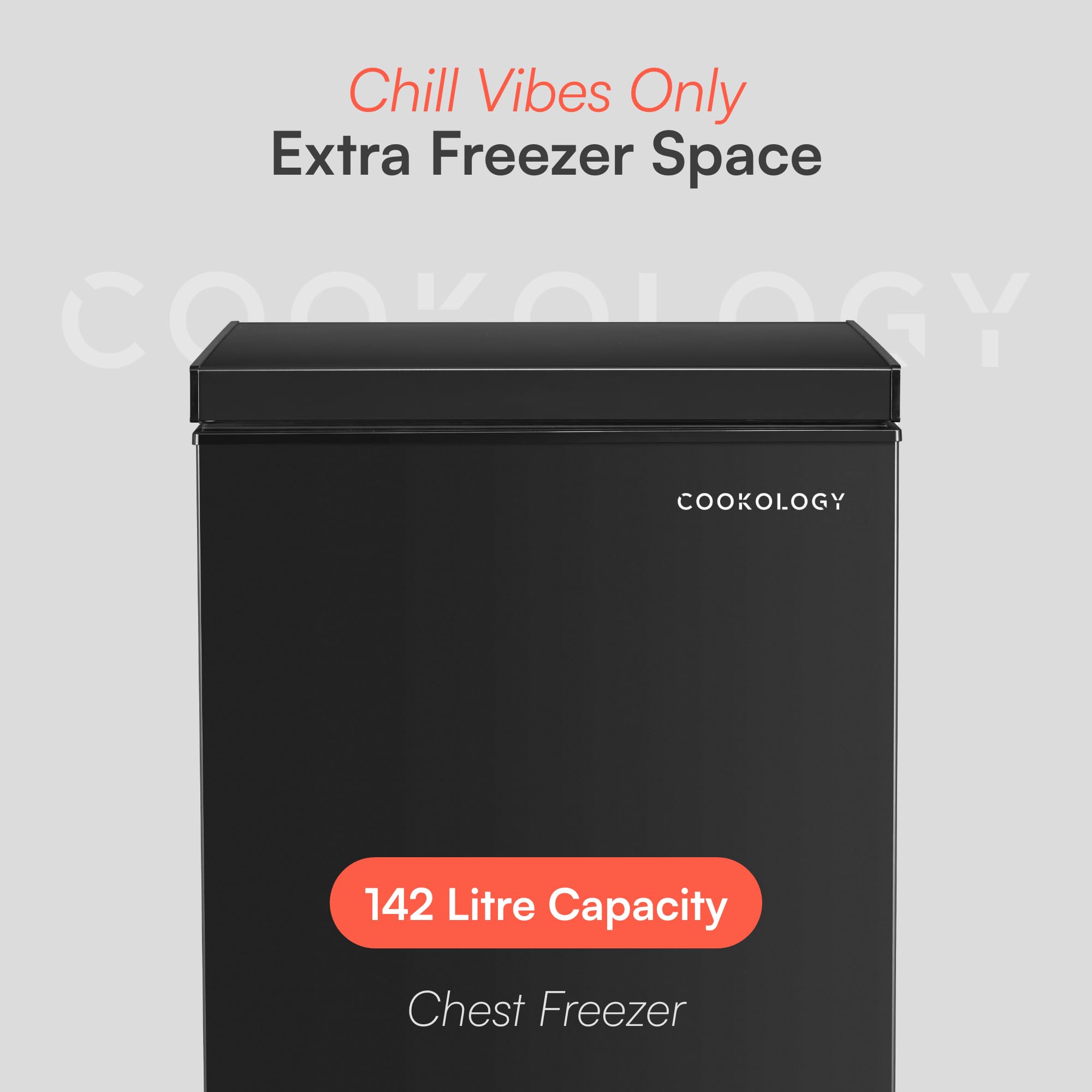 Cookology CCFZ142BK Freestanding Chest Freezer in Black - 142 Litre Capacity - Suitable for Outbuildings & Garages - Freezer and Refrigeration Modes