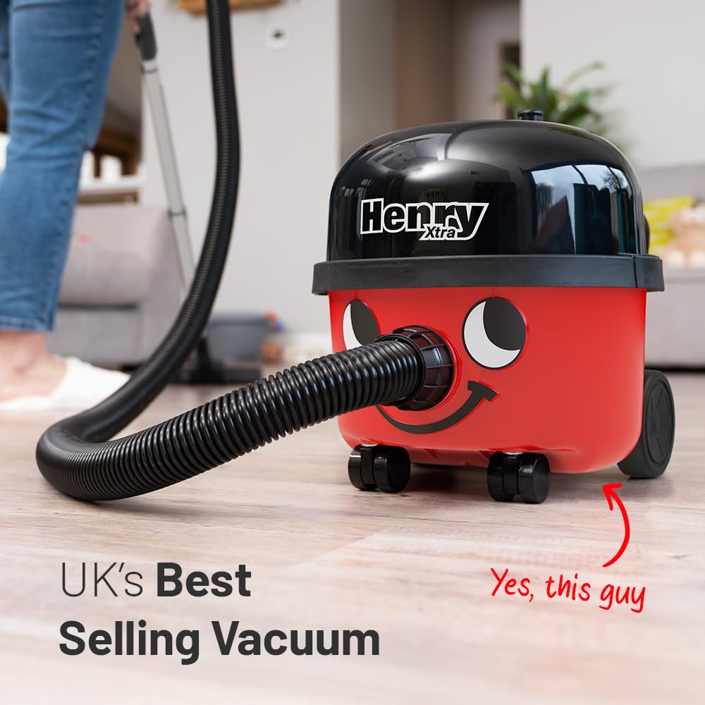Henry Xtra Bagged Cylinder Vacuum, 6 Litre, 620 Watt, Red