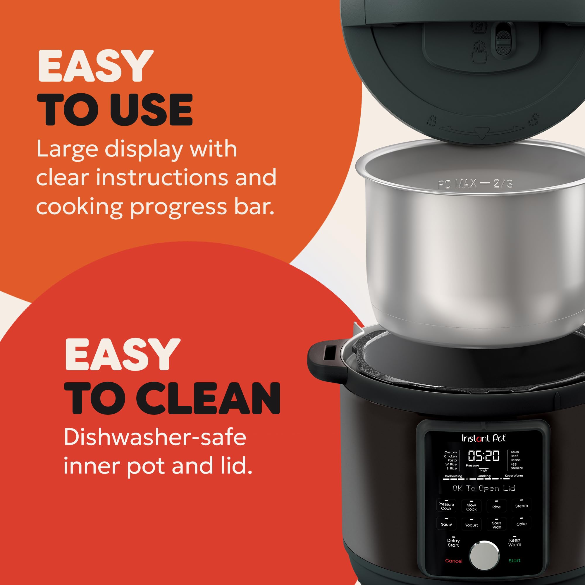 Instant Pot Duo Plus with WhisperQuiet Multi-Cooker 5.7L - Black, Electric Pressure Cooker, Slow Cooker, Rice Cooker, Sauté Pan