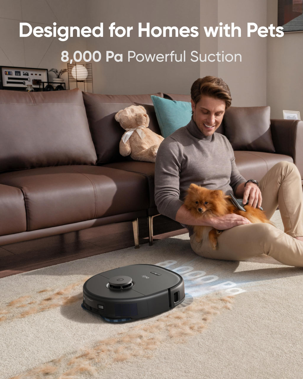eufy X10 Pro Omni Robot Vacuum Cleaner With Mop, Incredible Suction, Dual Mops with 12 mm Auto-Lift and Carpet Detection